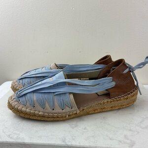 Anthropologie x Naguisa Ribbon Lace-Up Espadrilles Bohemian Sandals Shoes